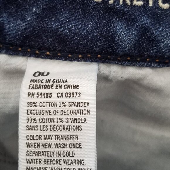 AMERICAN EAGLE Low Ride Raw Hem Embroidered Floral Denim Shorts - Picture 8 of 8